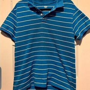 Old Navy Men’s Polo in Teal and White Stripes